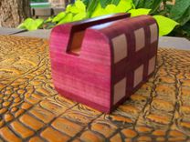 Cherry And Purpleheart Card Box With Geometric Inlay 4 small