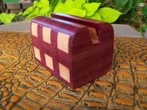 Cherry And Purpleheart Card Box With Geometric Inlay 5 small
