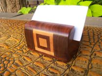 Unique Card Holder With Walnut And Cherry Geometric Design 1 small