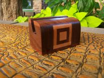 Unique Card Holder With Walnut And Cherry Geometric Design 2 small
