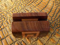 Unique Card Holder With Walnut And Cherry Geometric Design 3 small