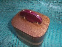 Hardwood Keepsake Box With Purpleheart Cross Inlay 4 small