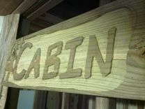 Solid Wood Sign With “Cabin” In Reversed Lettering 2 small