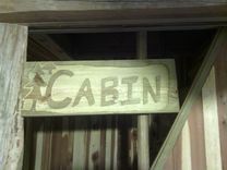 Solid Wood Sign With “Cabin” In Reversed Lettering 3 small