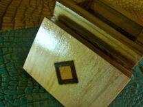 Wooden Trinket Box With Diamond-Shaped Inlay 2 small