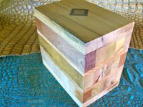 Wooden Trinket Box With Diamond-Shaped Inlay 4 small