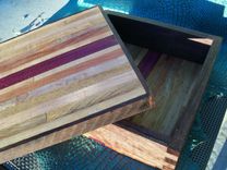 Upcycled Wooden Shoebox In Barn Wood And Purpleheart 1 small
