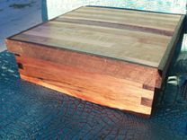 Upcycled Wooden Shoebox In Barn Wood And Purpleheart 2 small