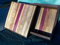 Upcycled Wooden Shoebox In Barn Wood And Purpleheart 3 small