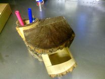 Repurposed Bandsaw Box With Pen Holder 5 small