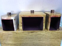 Repurposed Three-Drawer Box In Oak 4 small