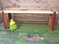 Handmade Hickory Slab And Walnut Bench 3 small