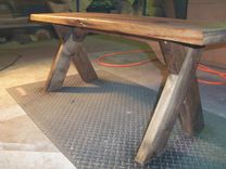 Hickory Bench-Modern-Rustic "X" Style 1 small