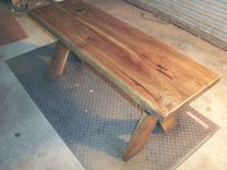 Hickory Bench-Modern-Rustic "X" Style 2 small