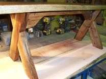 Hickory Bench-Modern-Rustic "X" Style 4 small