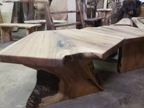 Butternut End Table Coffee Table Or Bench Wide Crotch Grain Very Rare 3 small