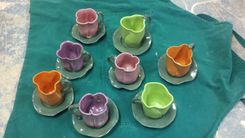 8 Tea Cups And Saucers 3 small