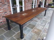 Sapeli & Steel Outdoor Dining Table 1 small