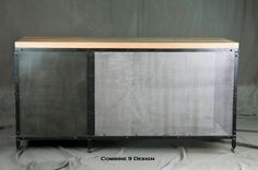 Industrial Desk W/ Drawers. Wood & Steel Reception Desk. Vintage Industrial Desk. Office Furniture. 4 small