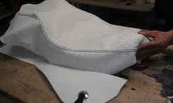 Genuine Ostrich Skin Motorcycle Seat Cover 2 small