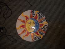 Ceramic Tile Hand Painted Mural Sun And Moon 3 small