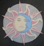 Ceramic Tile Hand Painted Mural Sun And Moon 5 small