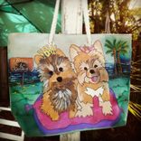 Custom Made Hand Painted Tote Bag With Your Pets Painting 1 small