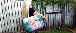 Custom Made Hand Painted Tote Bag With Your Pets Painting 2 small