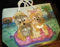 Custom Made Hand Painted Tote Bag With Your Pets Painting 4 small