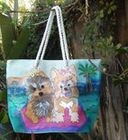 Custom Made Hand Painted Tote Bag With Your Pets Painting 5 small