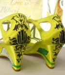 Lime Green Damask Set Of Shoes And Purse 1 small