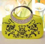 Lime Green Damask Set Of Shoes And Purse 2 small