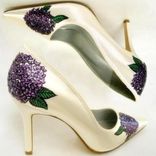 Wedding Shoes Hand Painted Hydrangeas Ivory Pumps 1 small