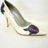 Wedding Shoes Hand Painted Hydrangeas Ivory Pumps 2 small
