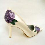 Wedding Shoes Hand Painted Hydrangeas Ivory Pumps 3 small