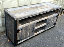 Rustic Industrial Barn Board / Reclaimed Wood Media Stand / Tv / Entertainment Stand 6 small