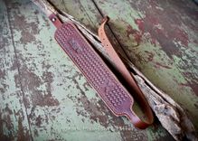 Custom Leather Rifle Sling Brown Hand Tooled Cobra Style Padded. 1 small