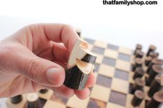 Chess Set With Torched Board And Tree Pieces 4 small