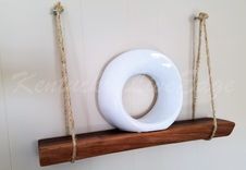 Solid Hardwood Shelf- Hanging Shelf- Natural Wood Shelf- Walnut- Reclaimed Wood- Rustic- Modern 2 small