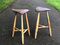 Wharton Esherick Style Wood Counter Stools 1 small
