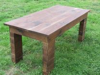 Unique Walnut Dining Set With 6 Individual Benches 4 small