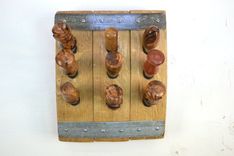 Wall Mounted Bottle Stopper Display - Nine Lives - Made From Retired California Wine Barrels 2 small