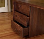Walnut Desk, Shelves And Stools 3 small