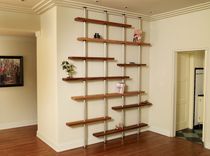 Oak And Aluminum Adjustable Shelving Unit 1 small