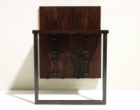 Walnut And Steel Folding Dining Table 4 small