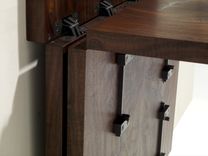 Walnut And Steel Folding Dining Table 6 small