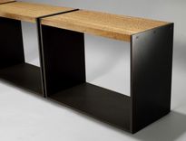 Eucalyptus And Steel Table Or Stool 2 small