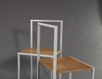 Mahogany And Steel Dining Chair 3 small