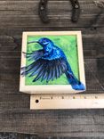 Handpainted Vivid Blue Hummingbird Small Box 6 small