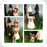 Custom Gnomes Wedding Topper 4 small